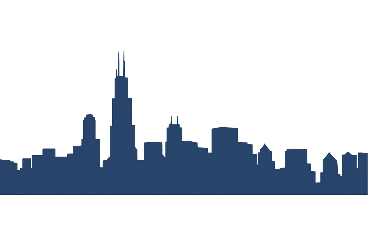 Chicago skyline view from Lake Michigan