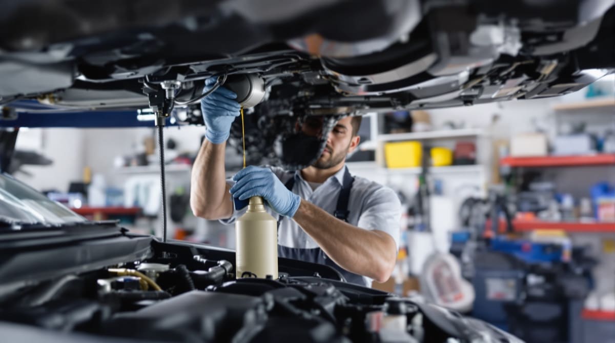 Professional oil change service